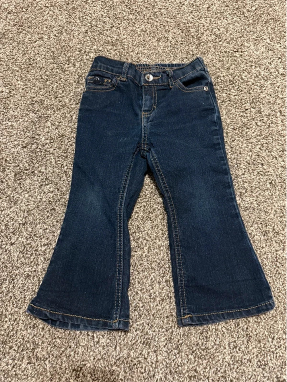 Jordache Girls 24M Flare Jeans Dark Wash Denim Bell Bottom Toddler Y2K Style